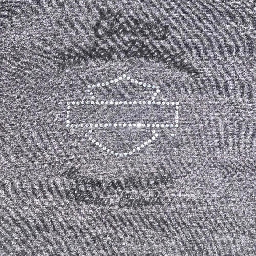 Women's Harley-Davidson Charcoal Tee with Rhinestone Logo - Picture 5 of 5